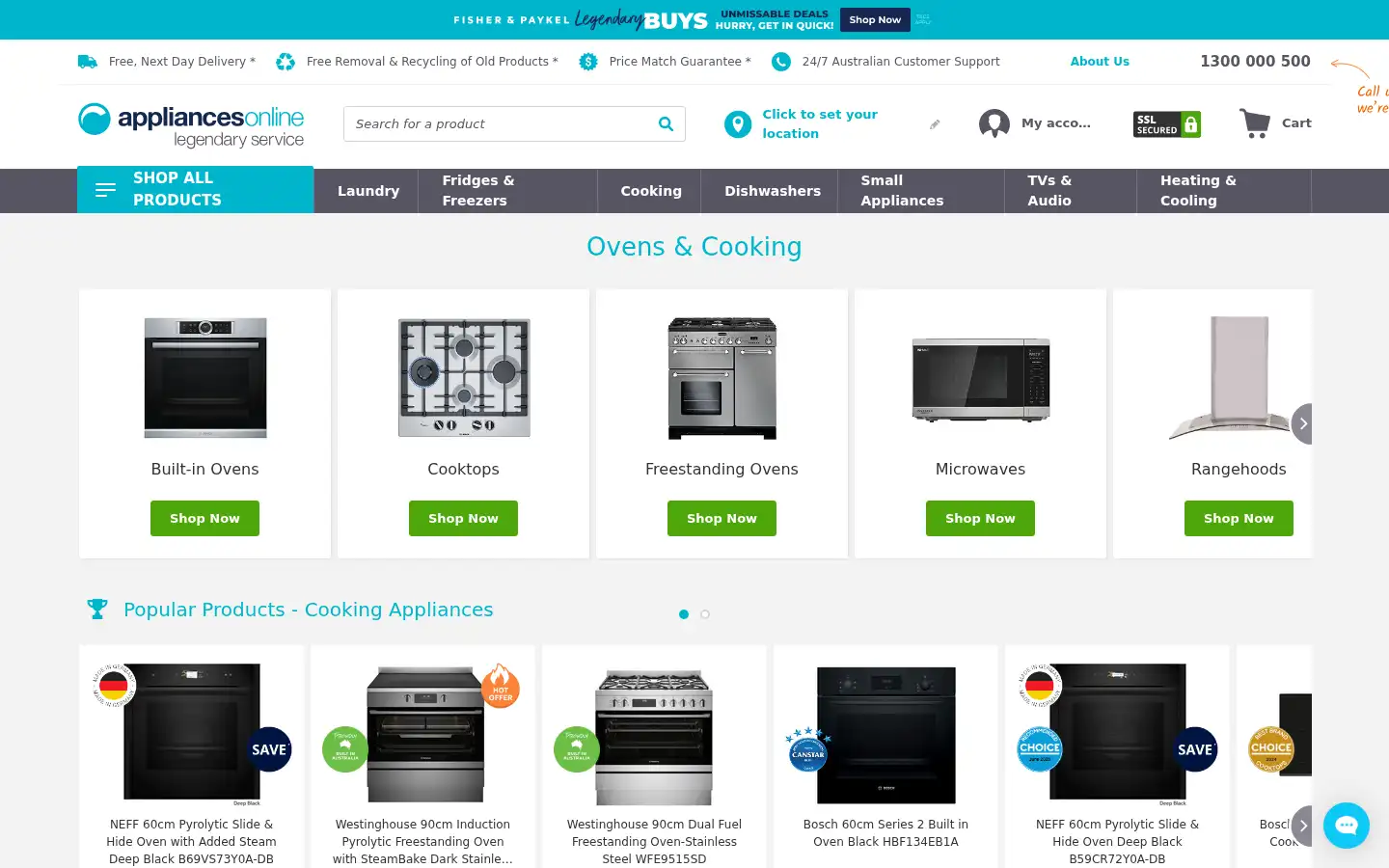 Screenshot of appliancesonline.com.au
