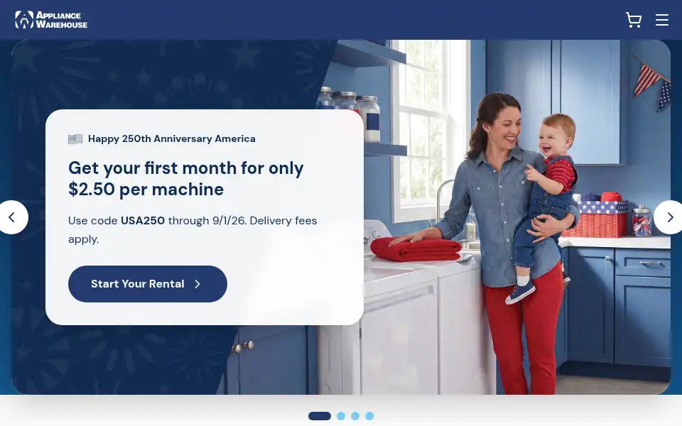 Screenshot of appliancewhse.com