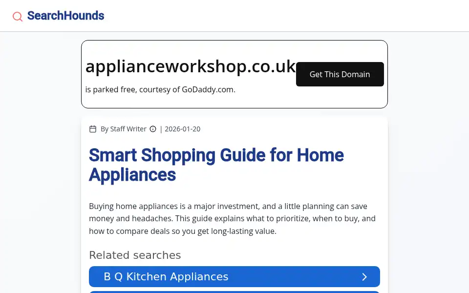 Screenshot of applianceworkshop.co.uk