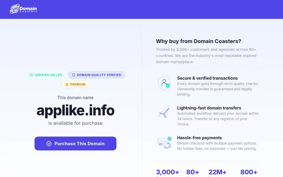 Screenshot of applike.info