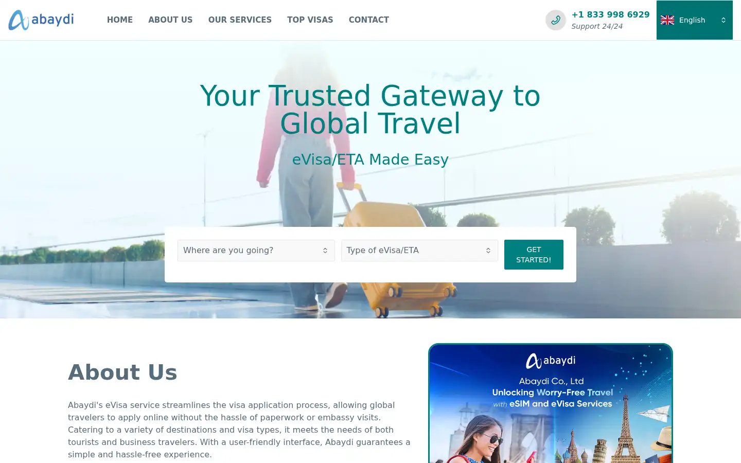 Screenshot of applyevisa.com