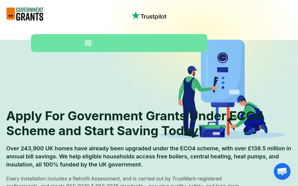 Screenshot of applyforgovernmentgrants.co.uk