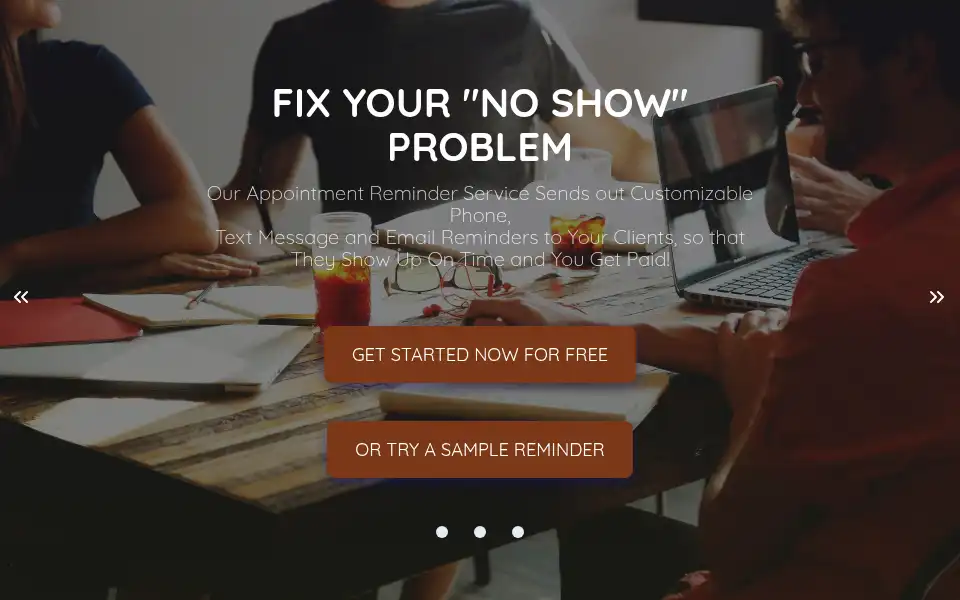 Screenshot of appointmentreminder.org