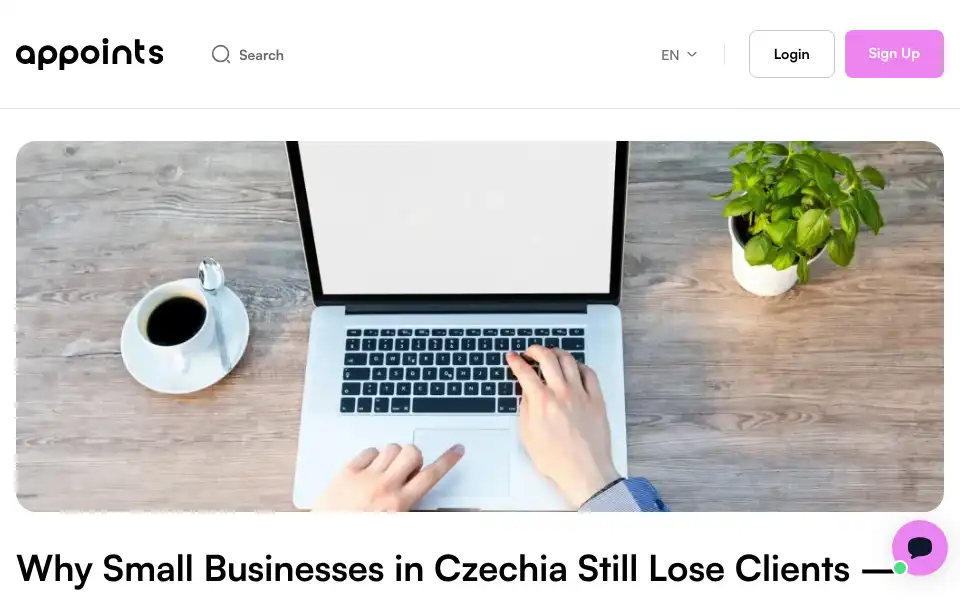 Screenshot of appoints.cz