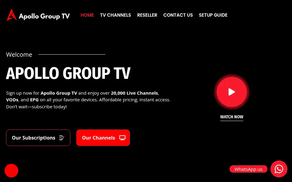 Screenshot of appollo-tv.com