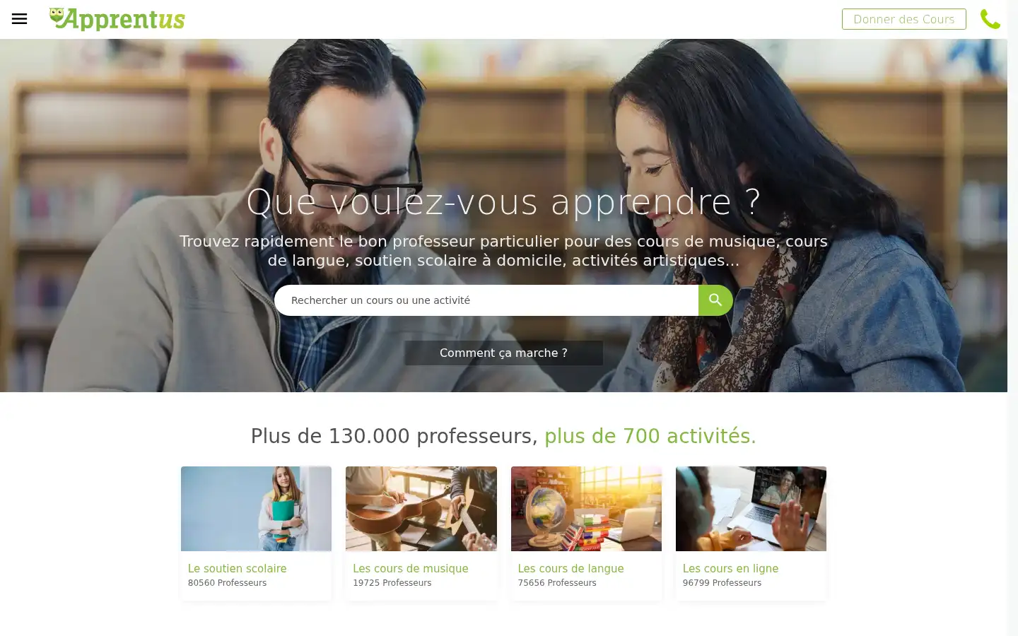 Screenshot of apprentus.fr