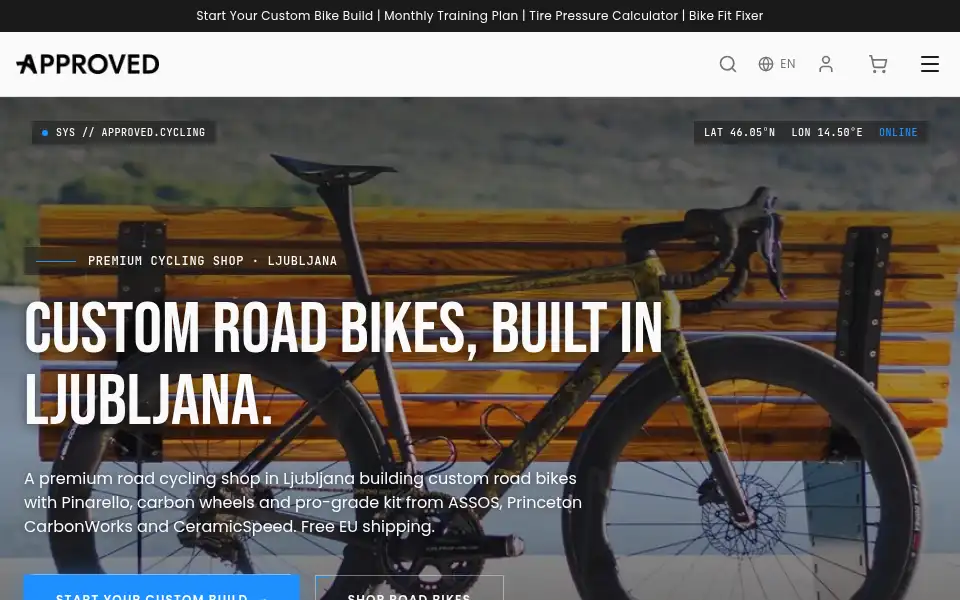 Screenshot of approvedcycling.com