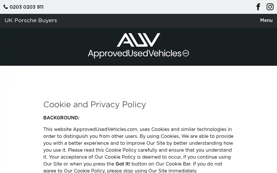 Screenshot of approvedusedvehicles.com