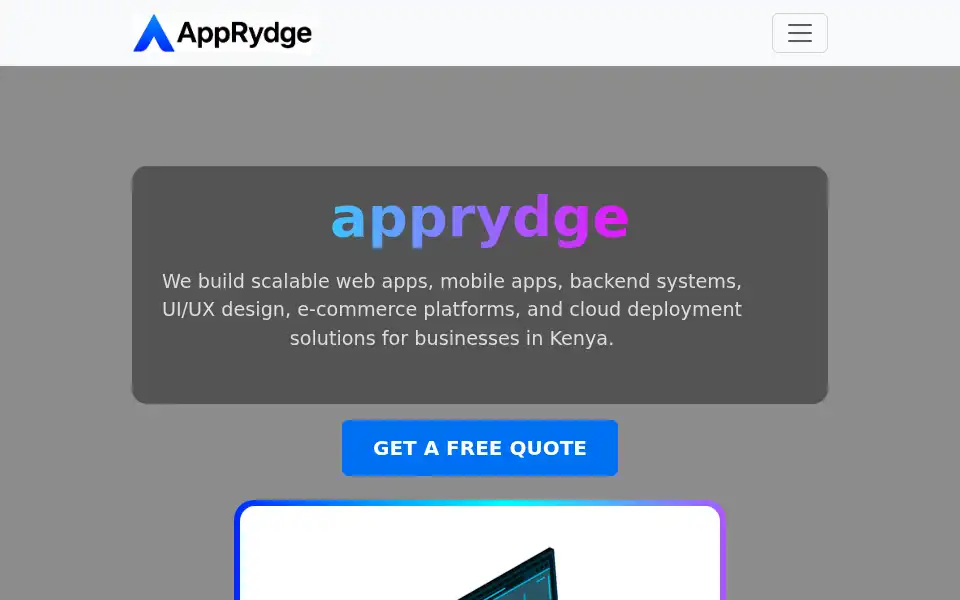 Screenshot of apprydge.vercel.app