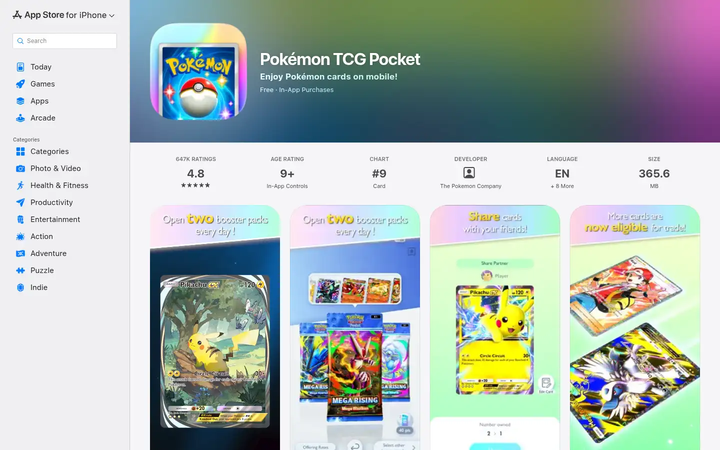 Screenshot of apps.apple.com