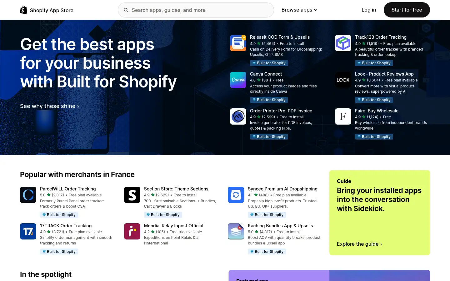 Screenshot of apps.shopify.com