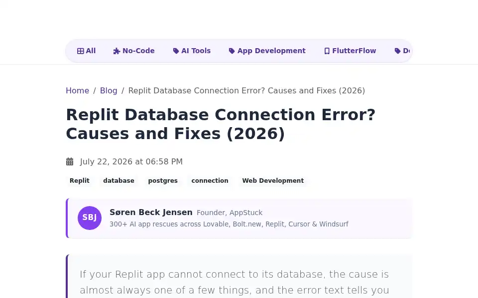 Screenshot of appstuck.com