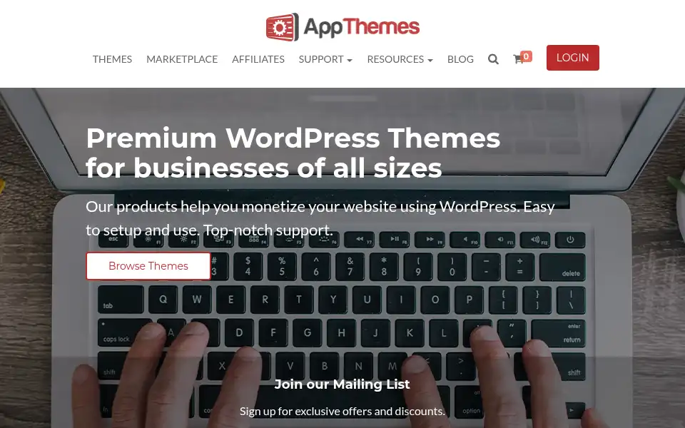 Screenshot of appthemes.com