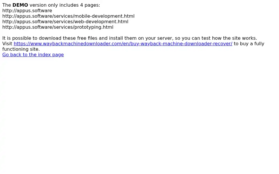 Screenshot of appus.software
