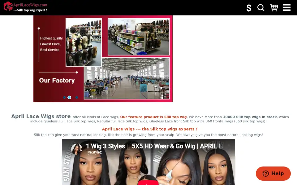Screenshot of aprillacewigs.com