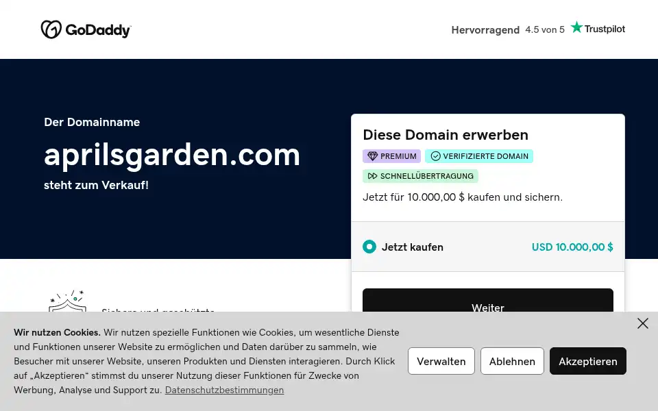 Screenshot of aprilsgarden.com