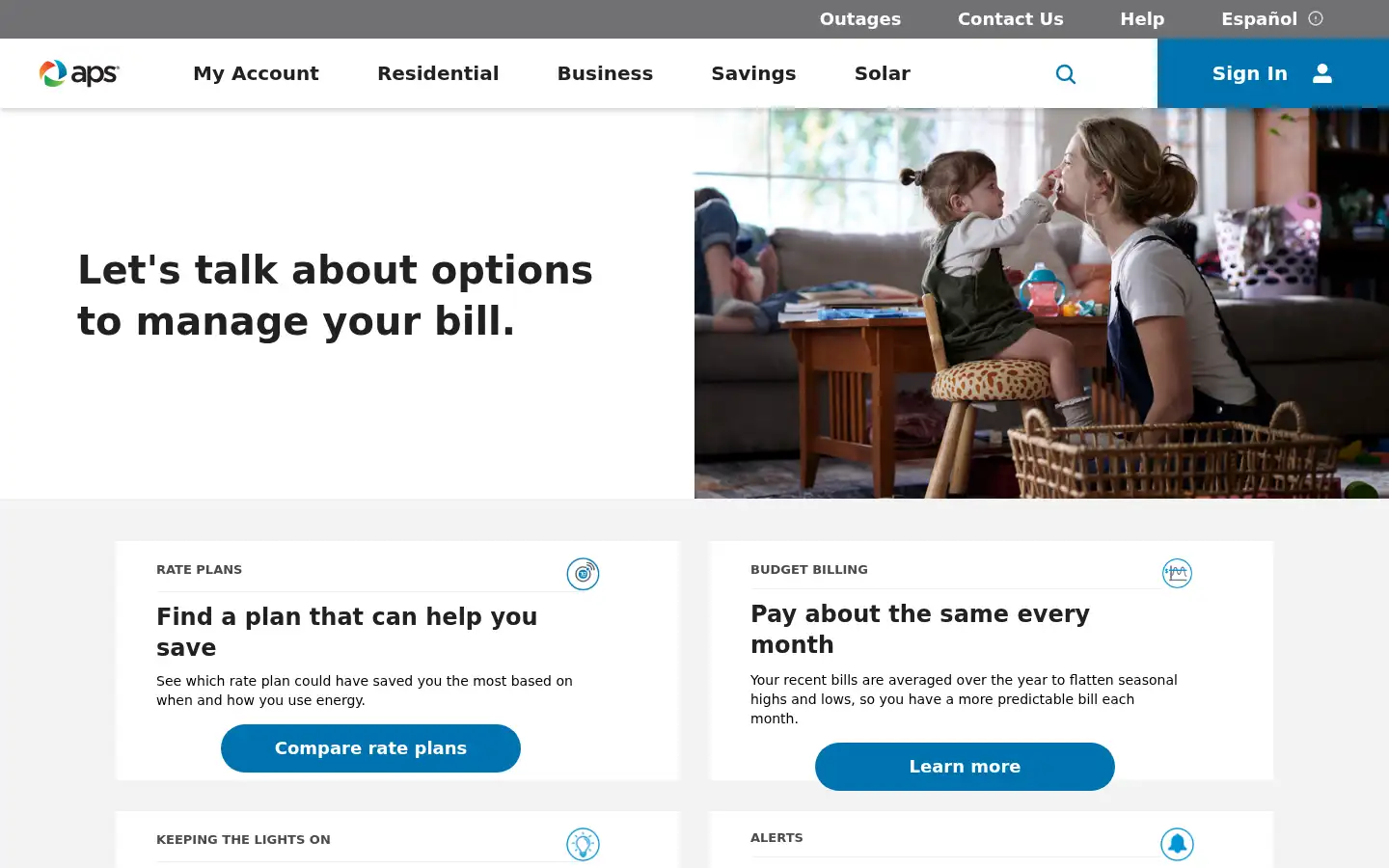 Screenshot of aps.com