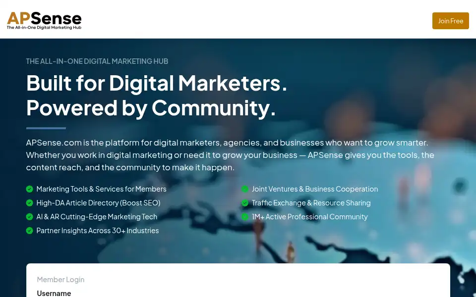 Screenshot of apsense.com