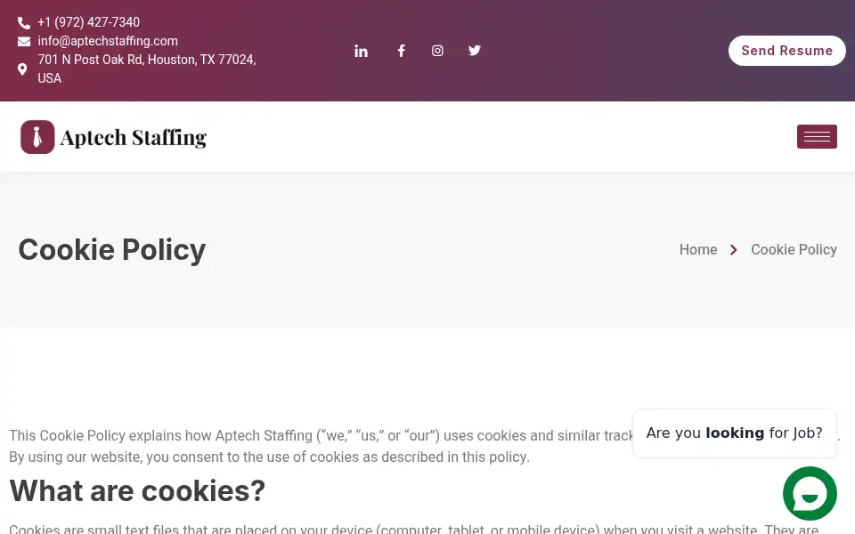 Screenshot of aptechstaffing.com