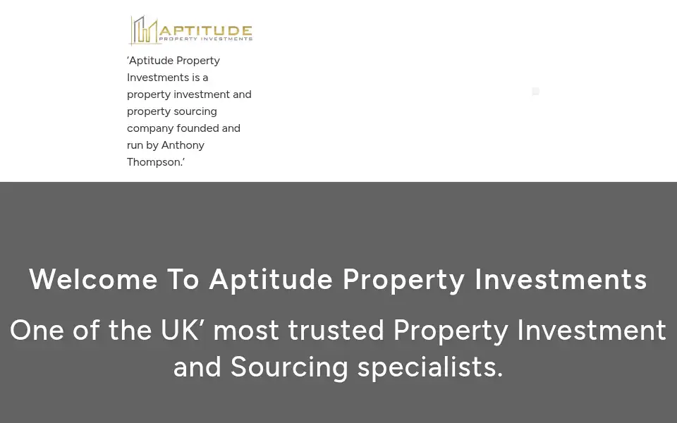 Screenshot of aptitudepropertyinvestments.com