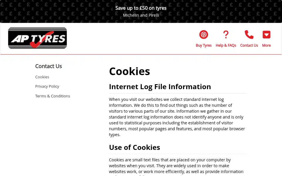 Screenshot of aptyres.com
