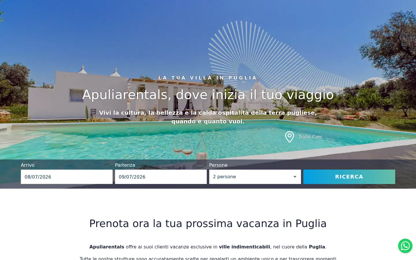 Screenshot of apuliarentals.com