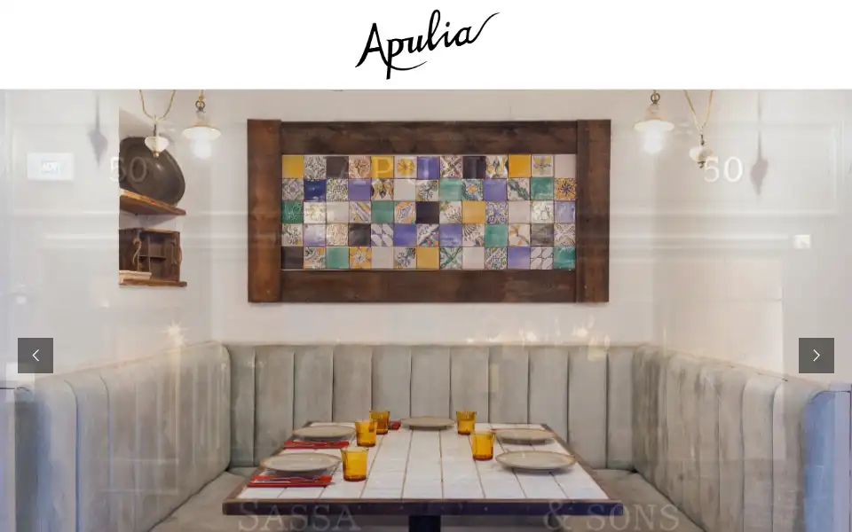Screenshot of apuliarestaurant.co.uk