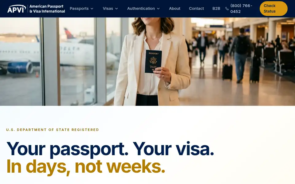 Screenshot of apvi.com