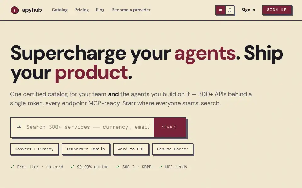 Screenshot of apyhub.com
