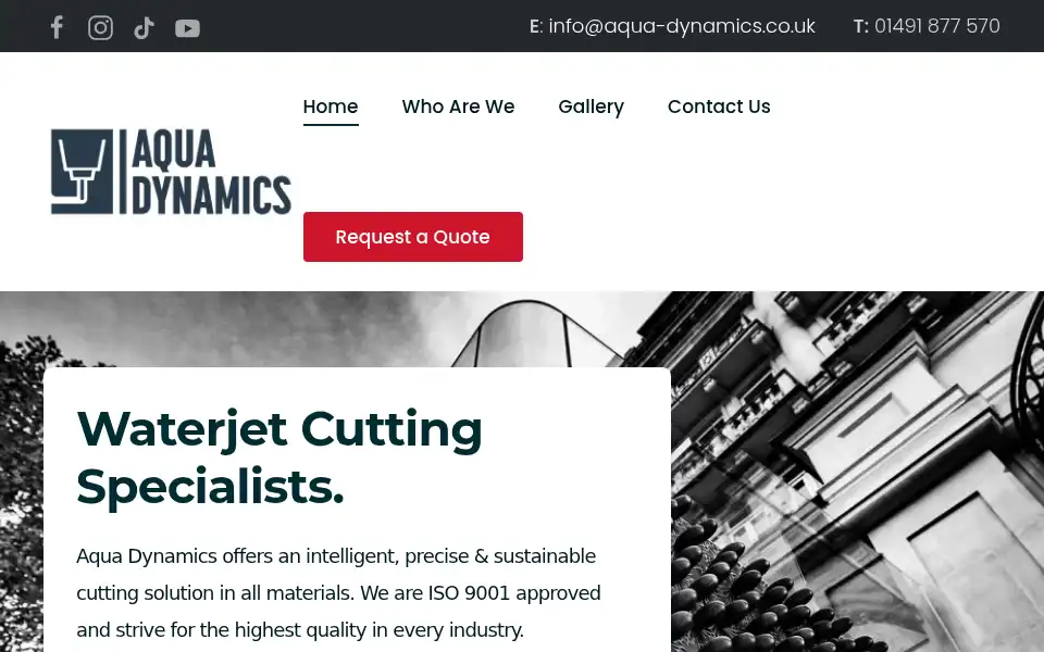 Screenshot of aqua-dynamics.co.uk