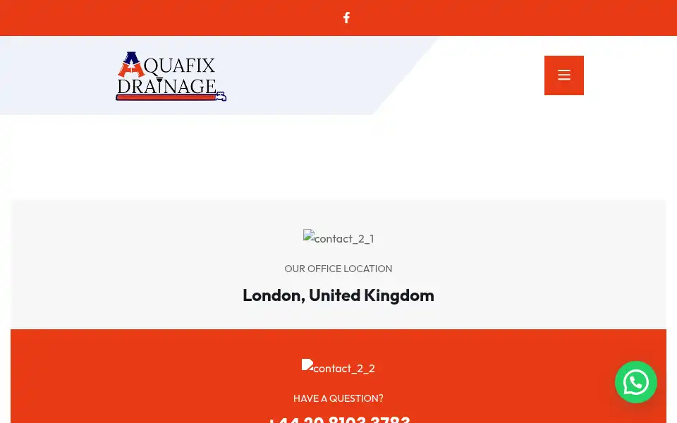 Screenshot of aquafixdrainage.com