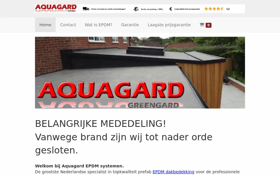 Screenshot of aquagard.nl