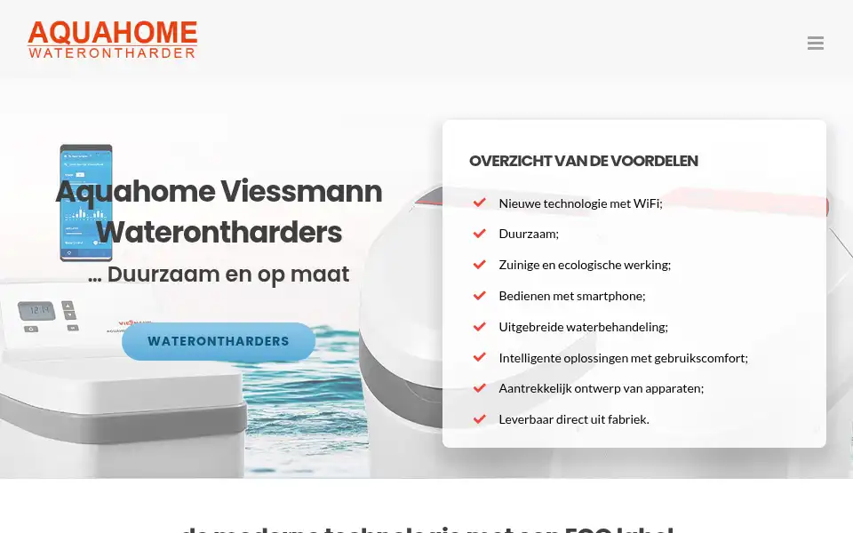 Screenshot of aquahome-waterontharder.com