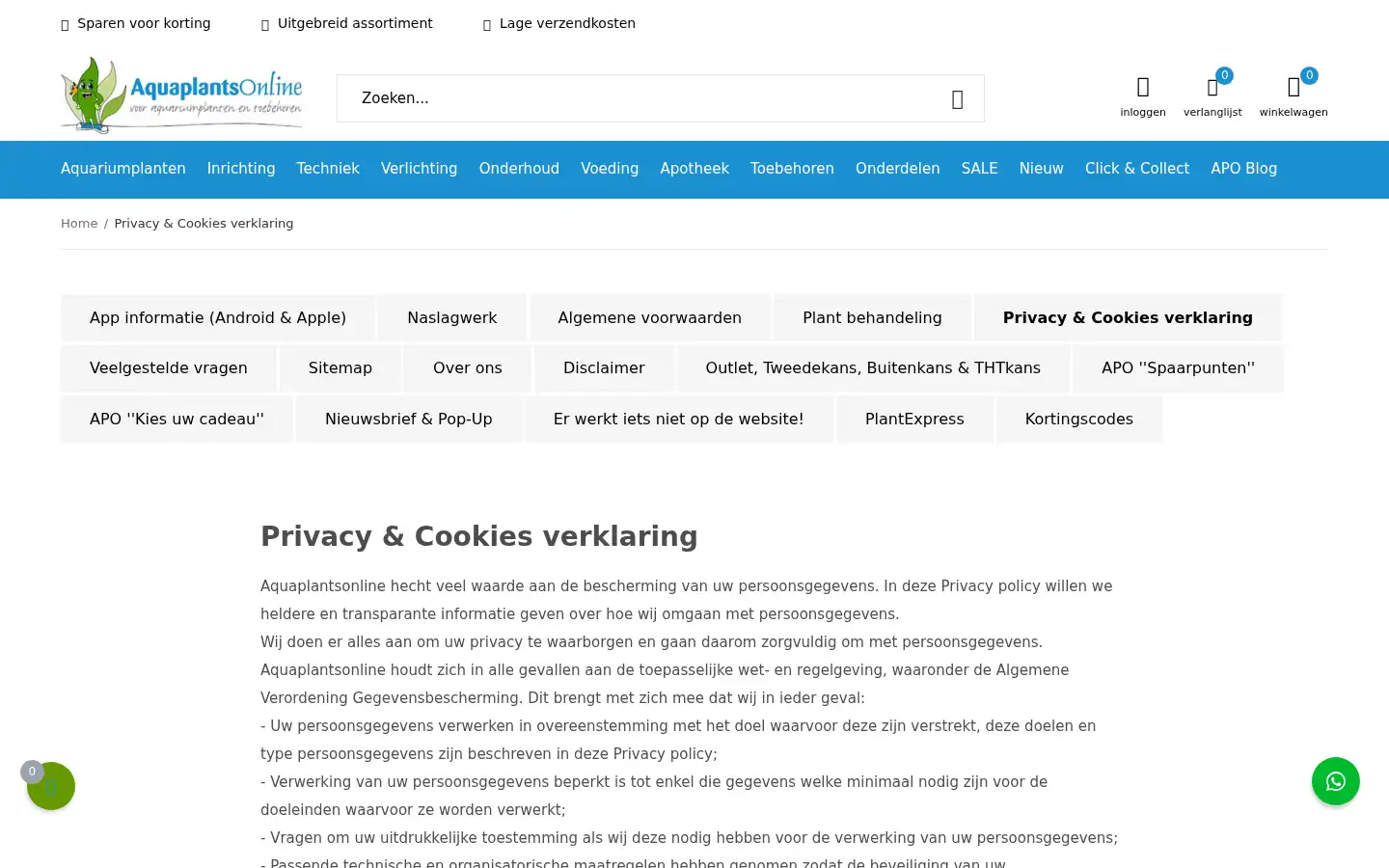 Screenshot of aquaplantsonline.nl