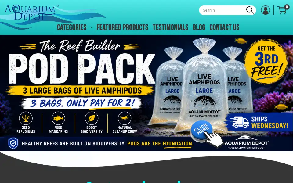 Screenshot of aquariumdepot.com
