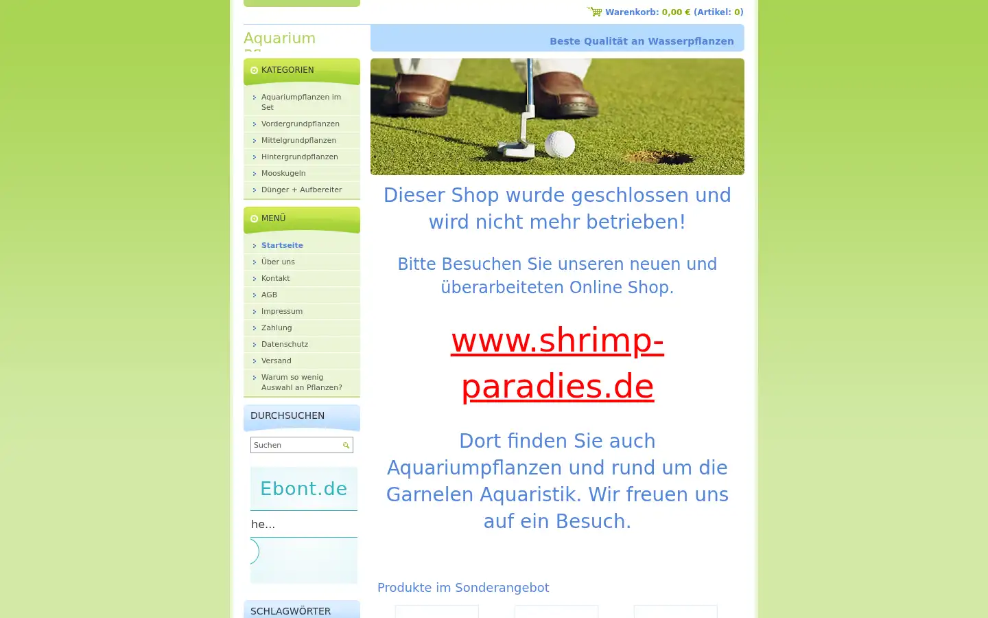 Screenshot of aquariumpflanzen-lauenburg.de