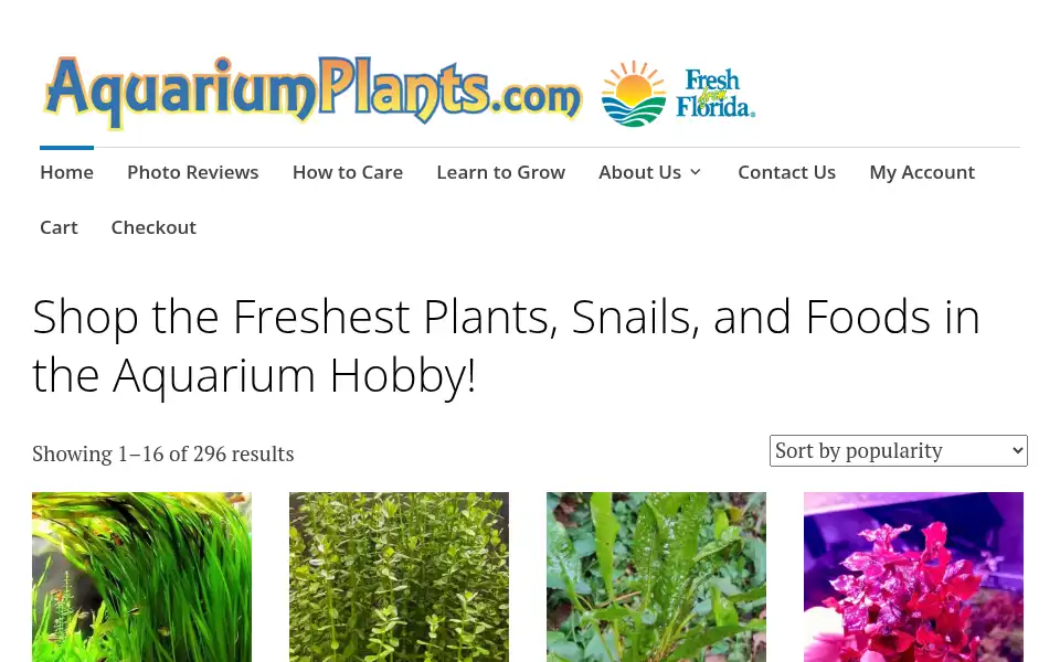 Screenshot of aquariumplants.com