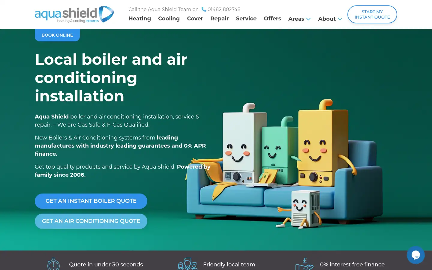Screenshot of aquashieldplumbing.co.uk