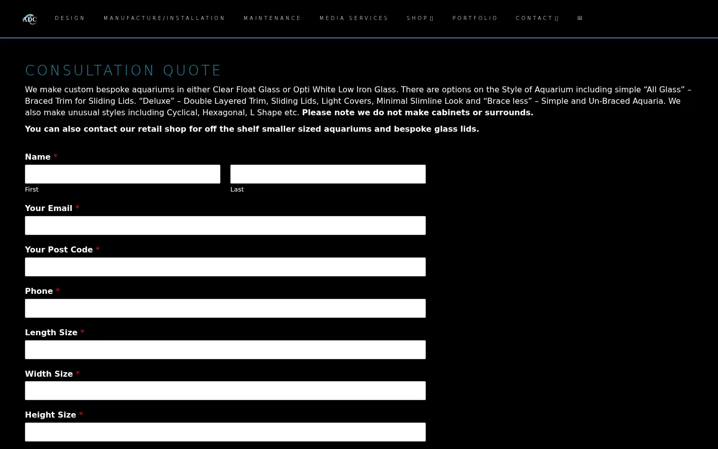 Screenshot of aquaticdesign.co.uk