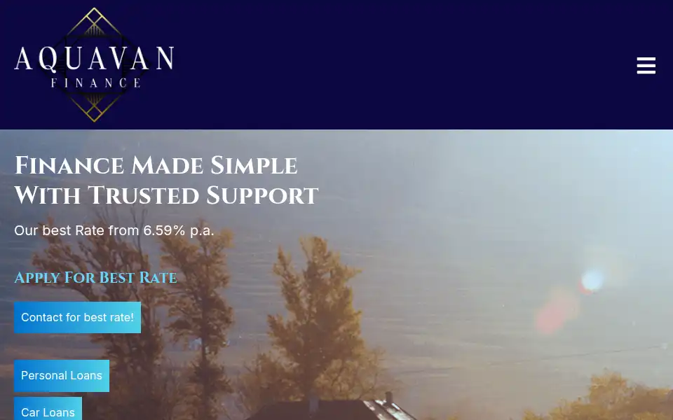 Screenshot of aquavanfinance.com.au