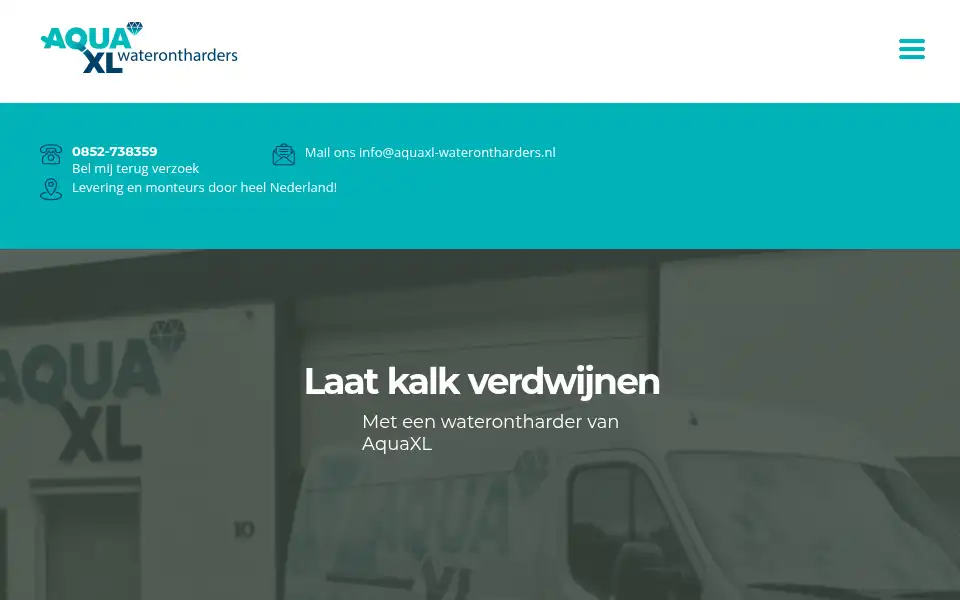Screenshot of aquaxl-waterontharders.nl