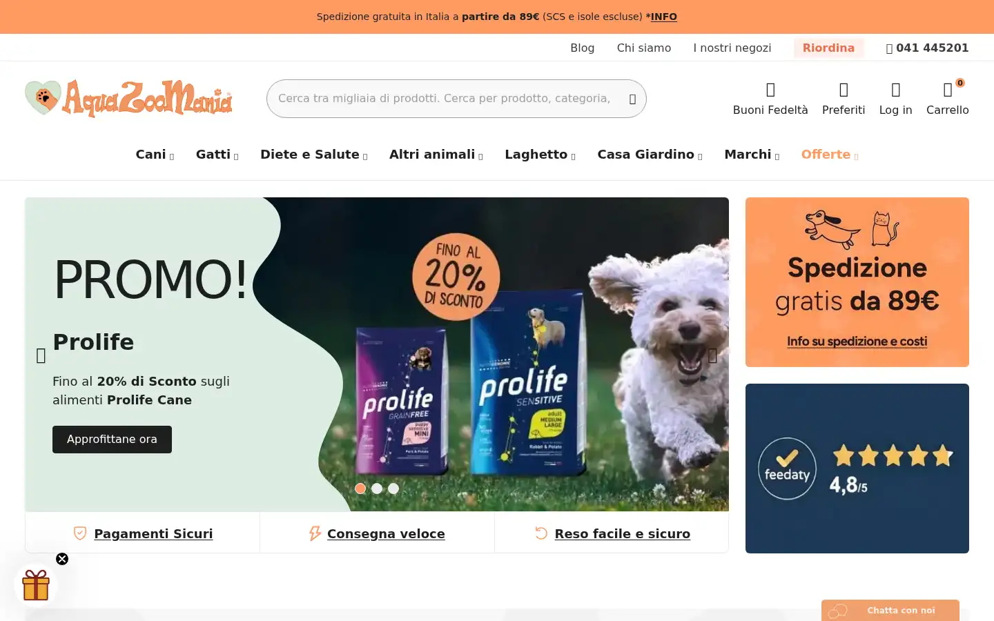 Screenshot of aquazoomaniashop.it