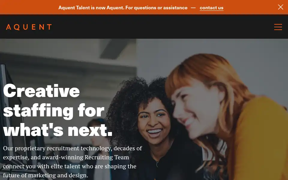 Screenshot of aquent.com