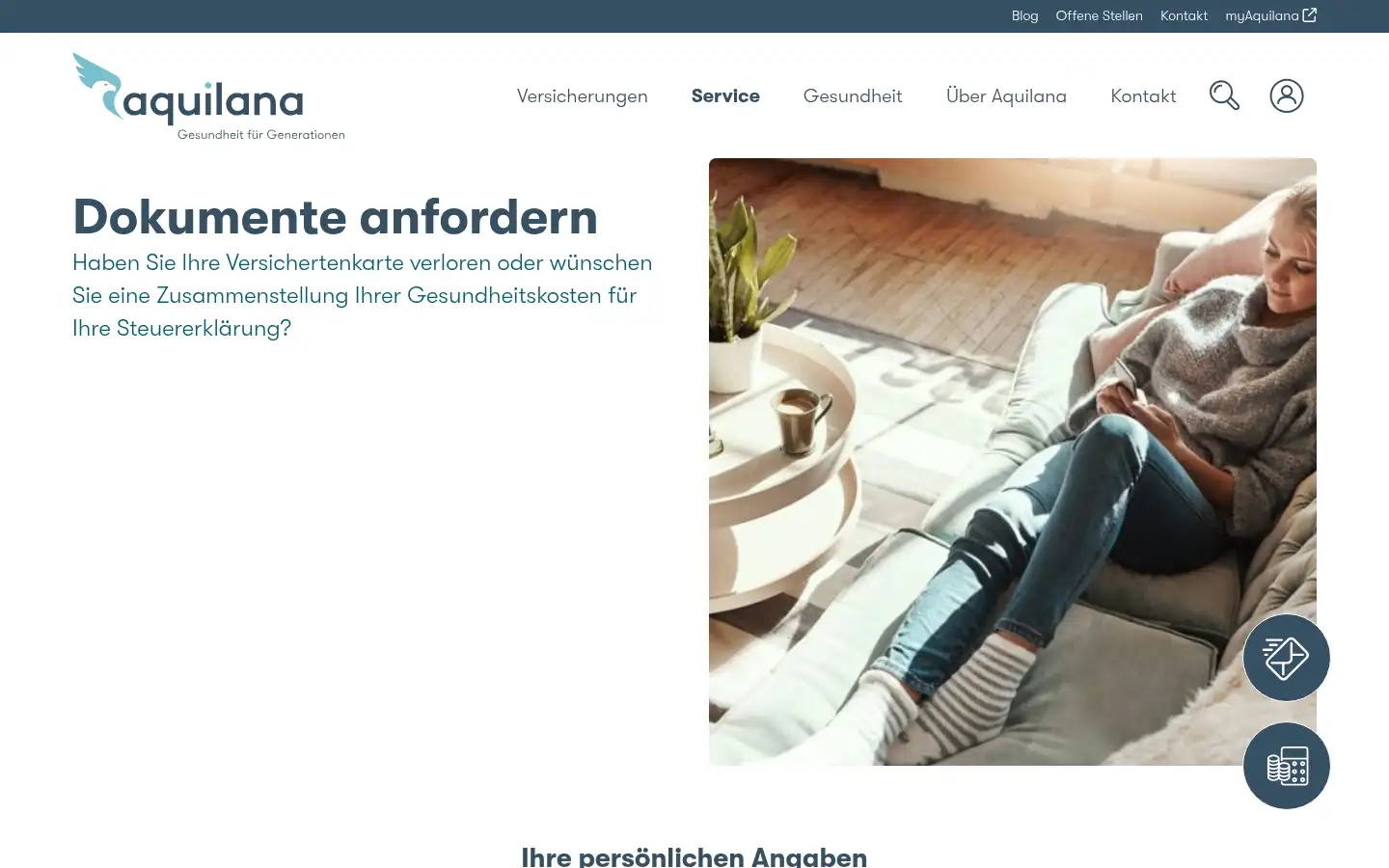 Screenshot of aquilana.ch