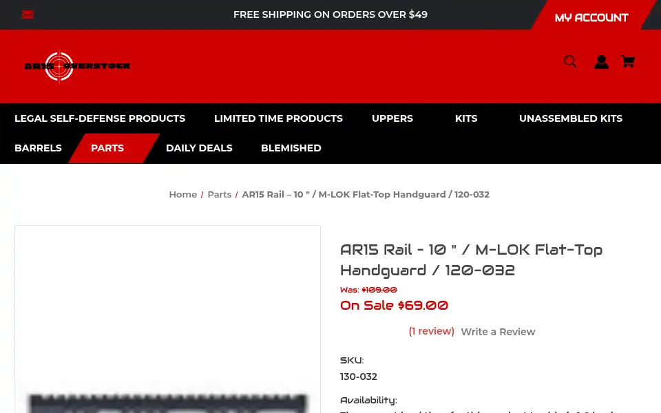 Screenshot of ar15-overstock.com