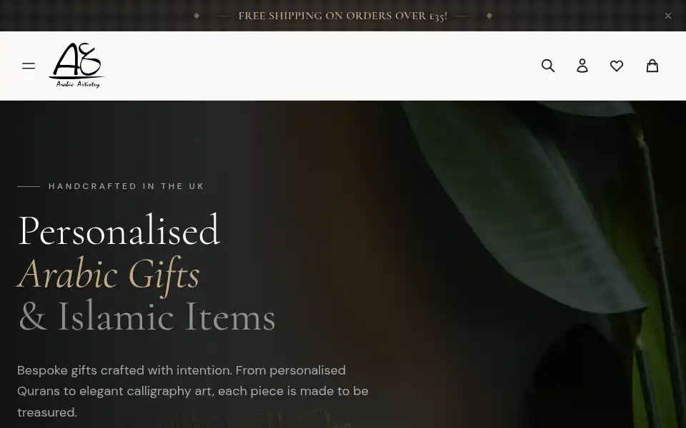 Screenshot of arabicartistry.co.uk