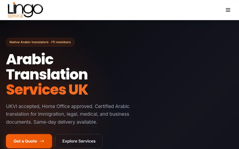 Screenshot of arabictranslation.co.uk