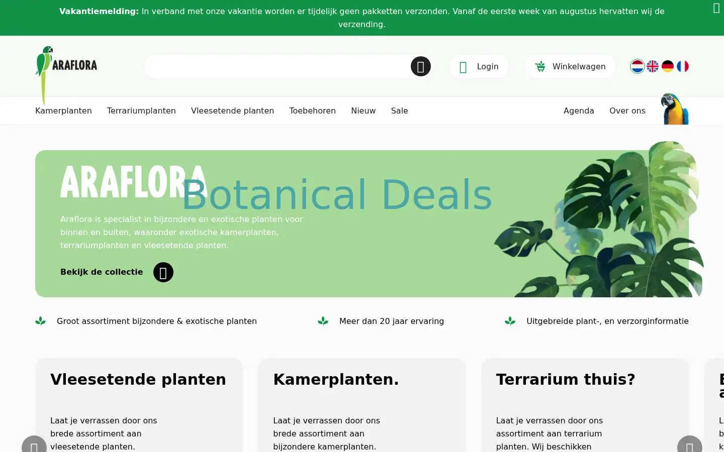 Screenshot of araflora.nl