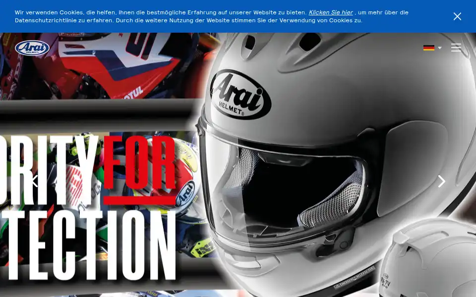 Screenshot of araihelmet.eu