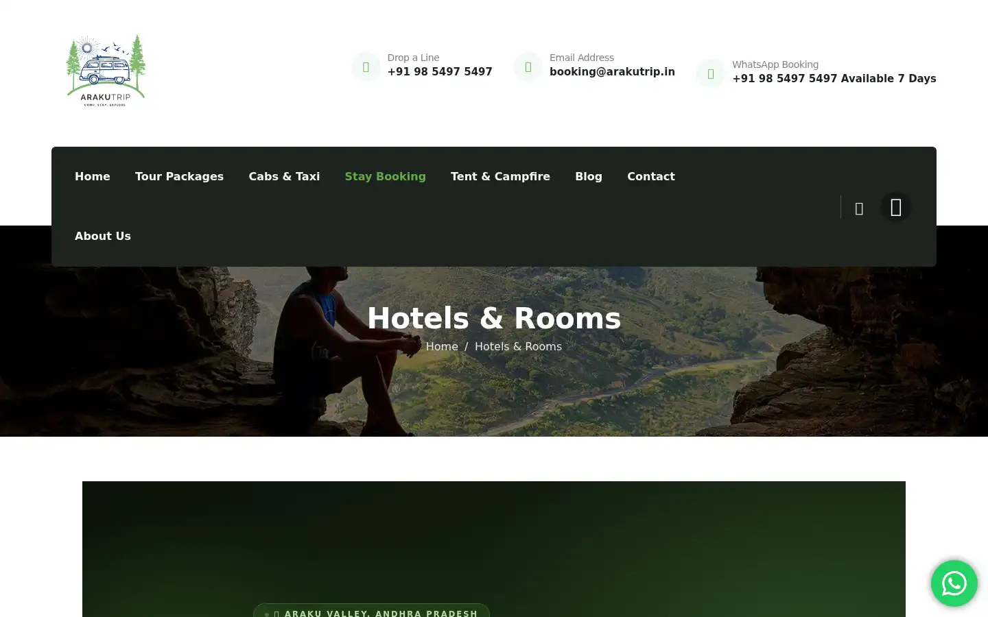 Screenshot of arakutrip.in